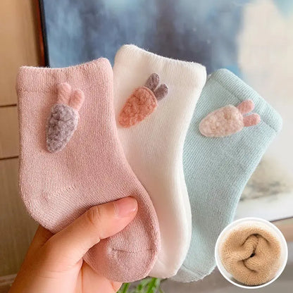 3 Pairs Warm Baby Cotton Socks